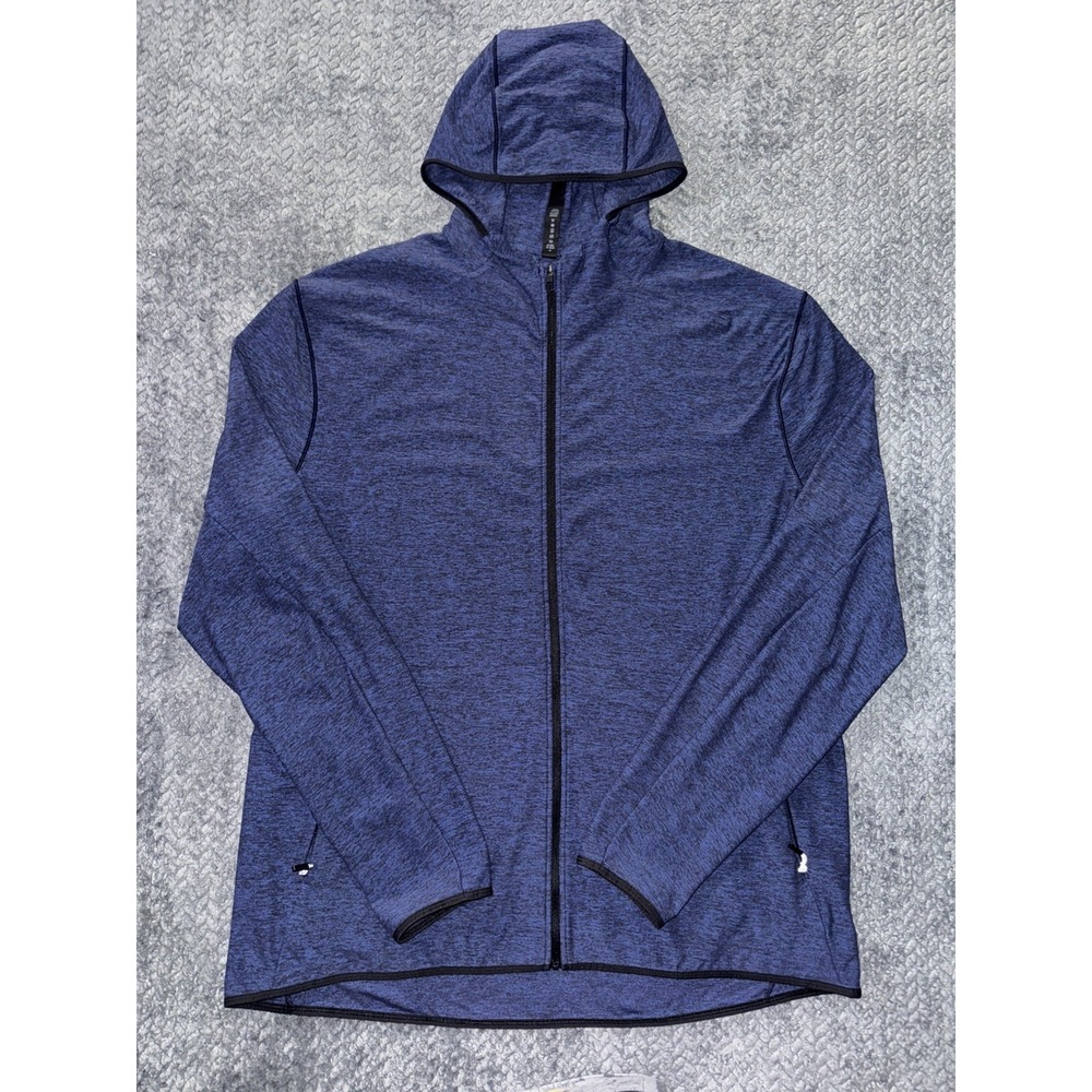 Lululemon Mens Surge Hoodie Jacket Warm Full Zip Moroccan Blue Black Sz 2XL